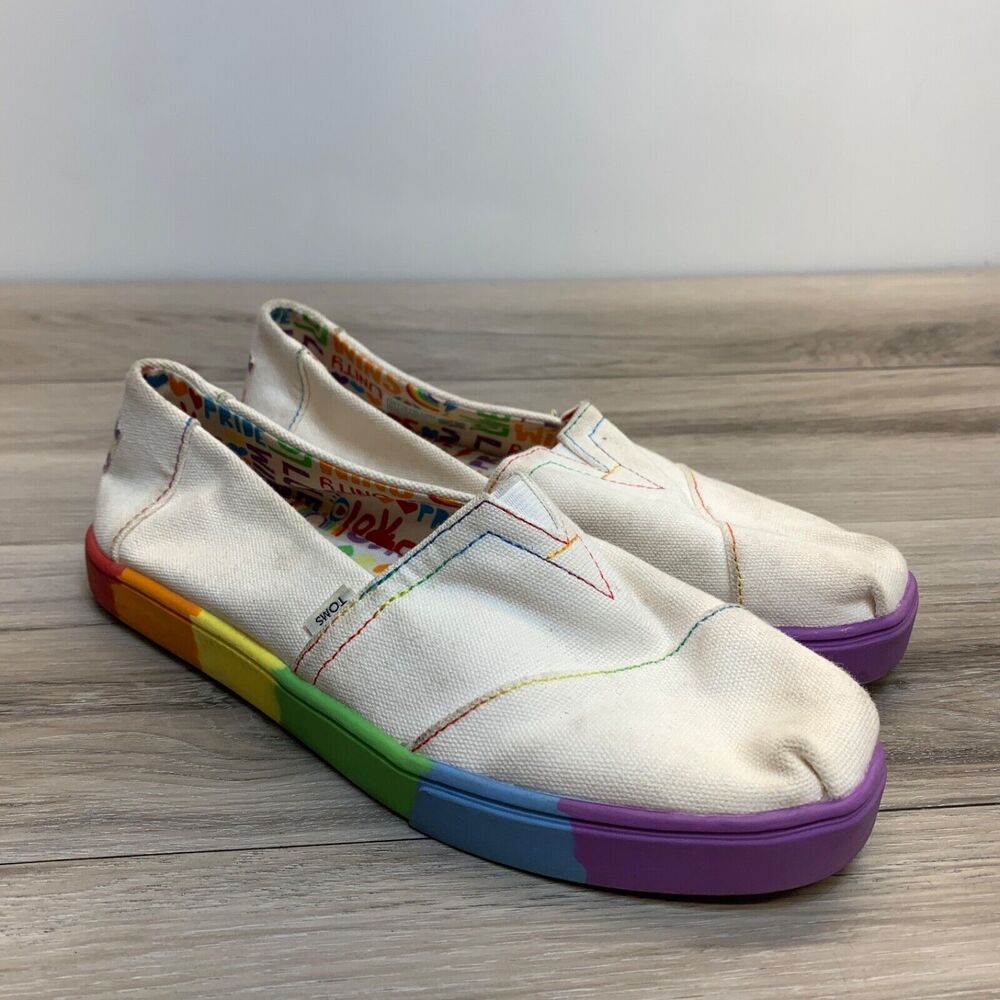 Toms Shoes‎ Womens 6.5 Damen Unity Collection Alpargata Loafer LGBTQ+ White